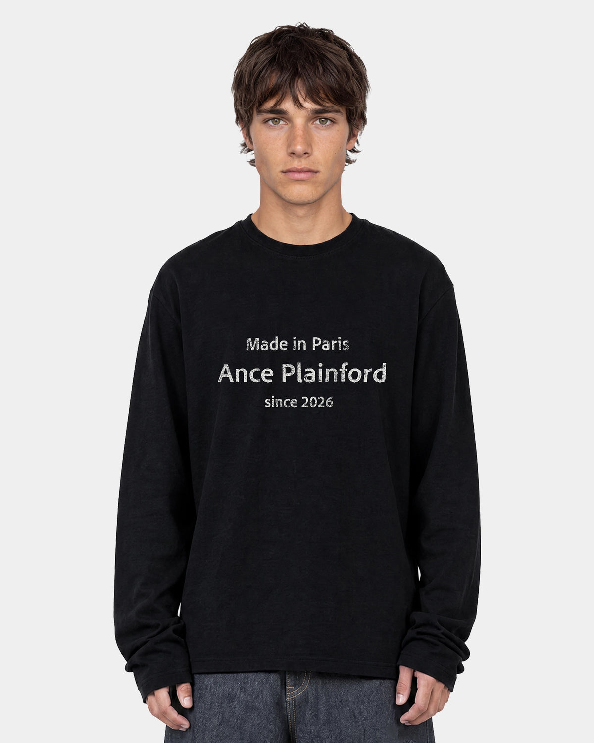Black Destroy Print Longsleeve