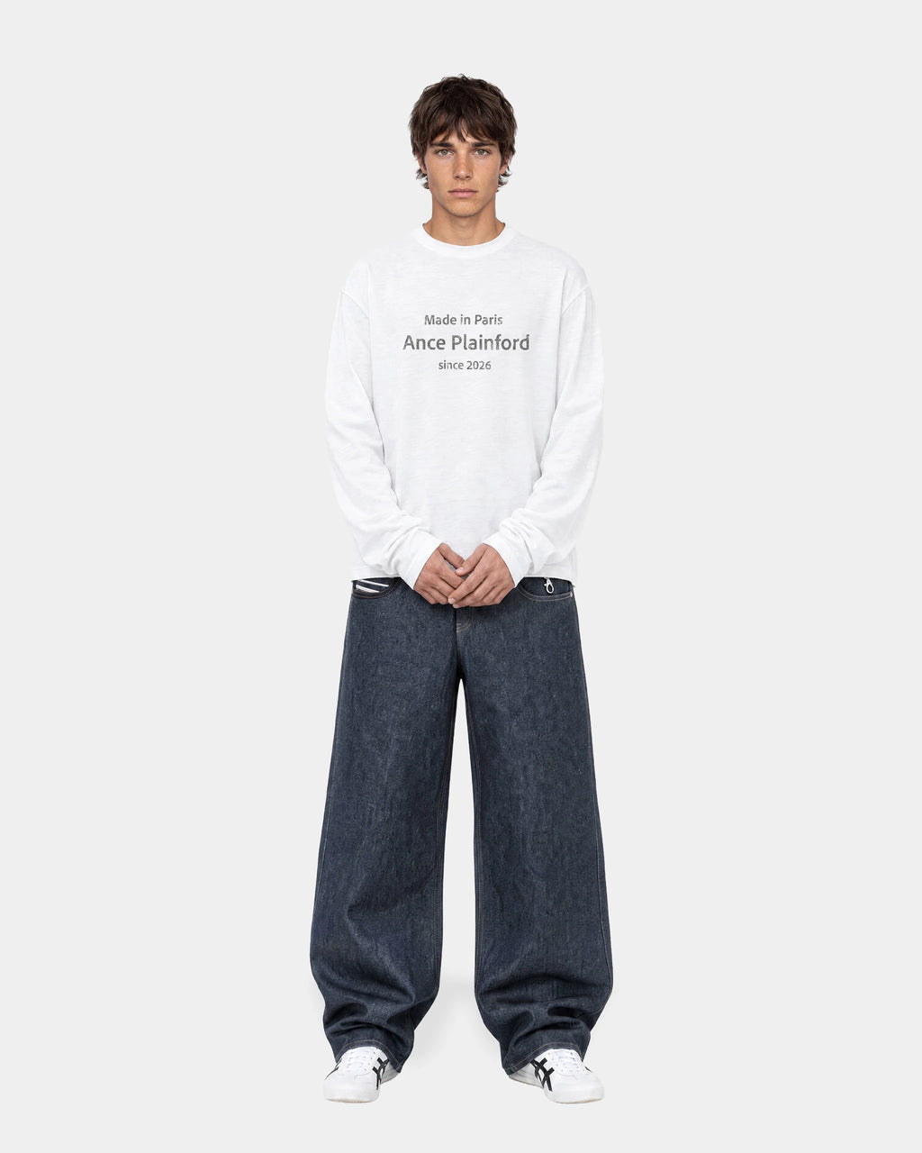 White Destroy Print Longsleeve