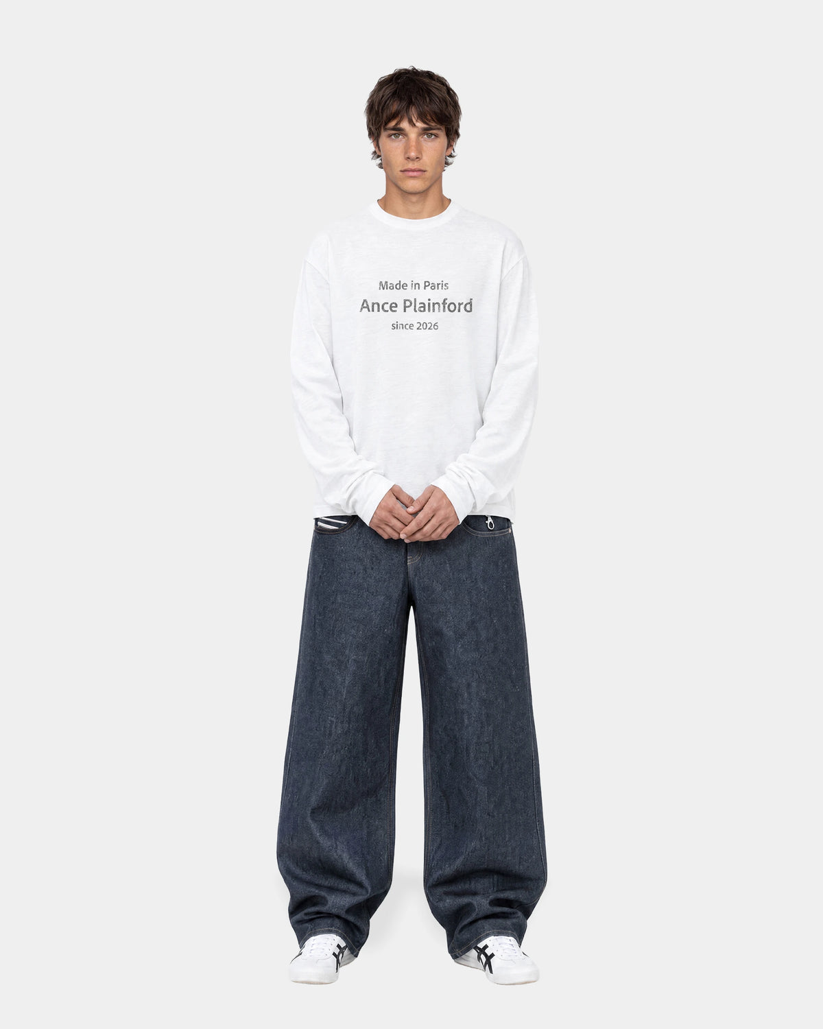 White Destroy Print Longsleeve