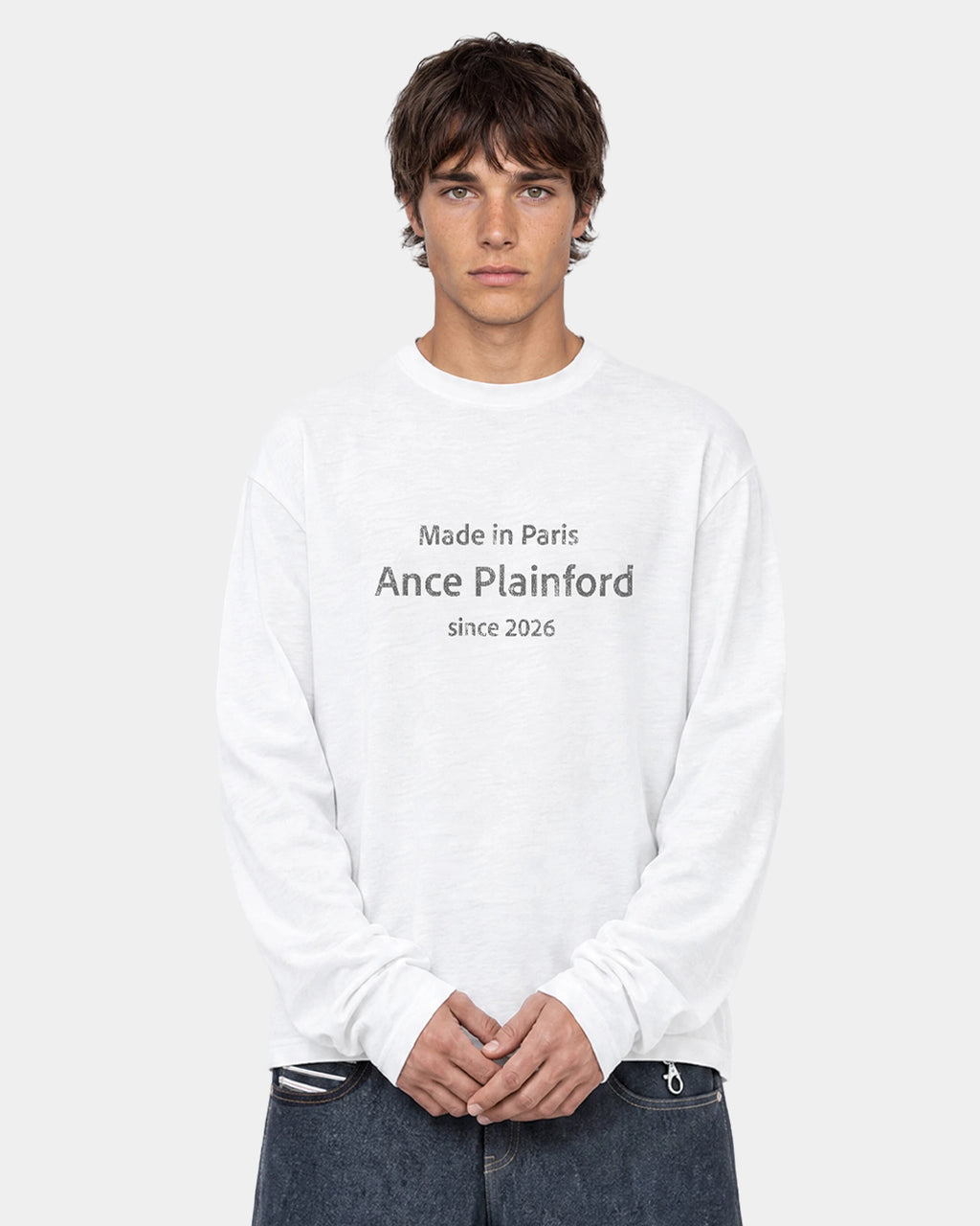 White Destroy Print Longsleeve