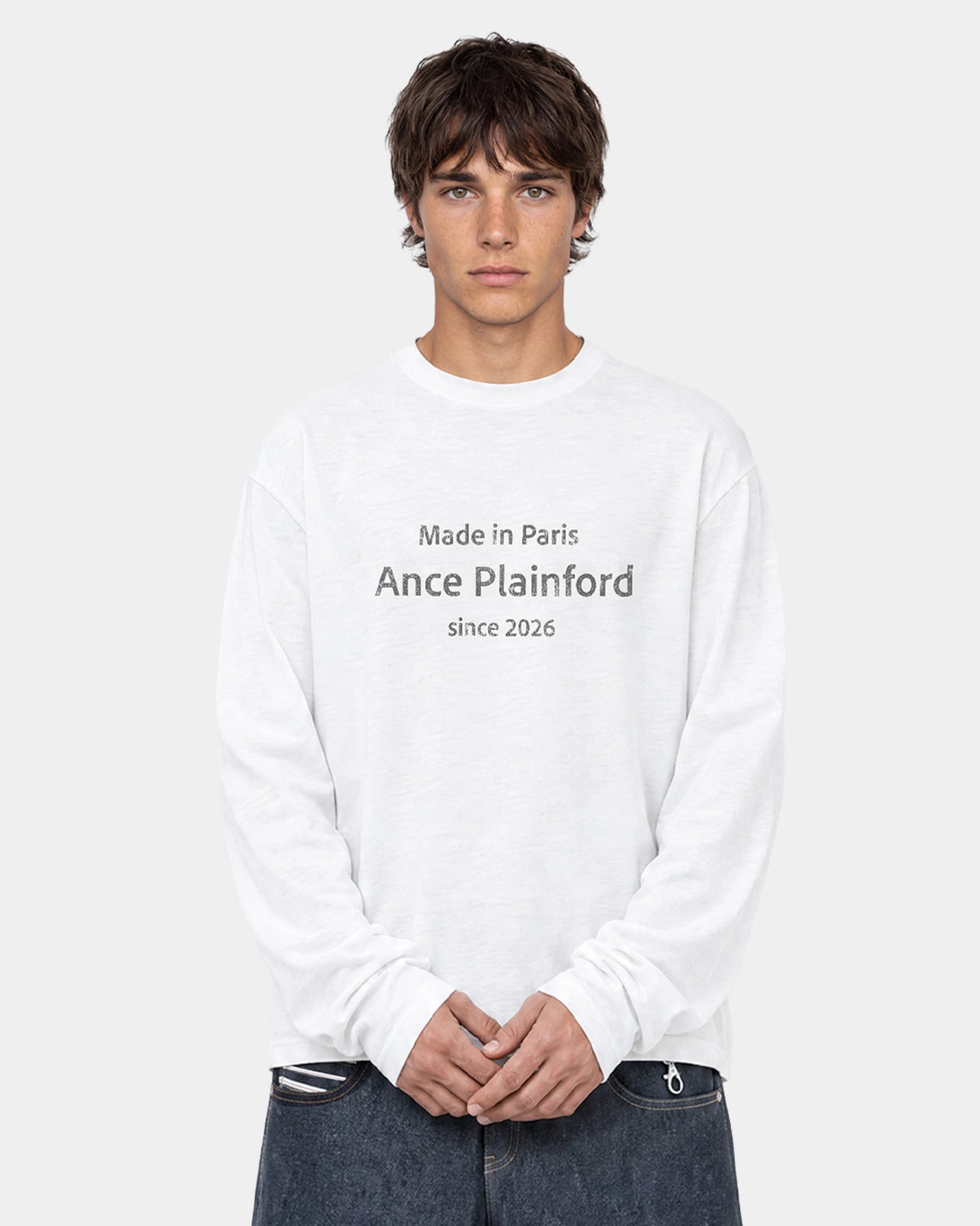 White Destroy Print Longsleeve