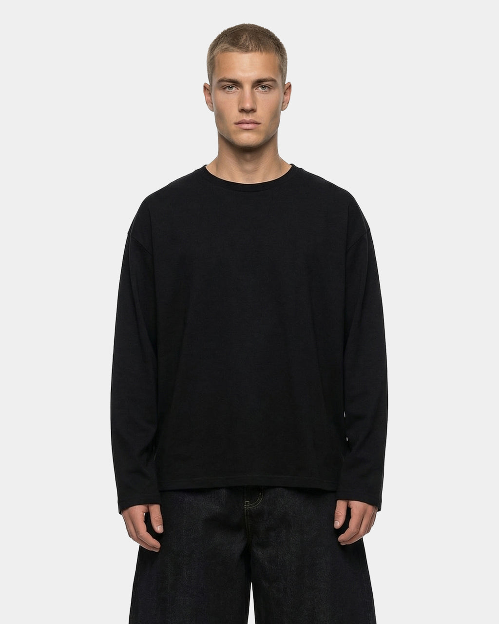 Boxy Oversized Black Longsleeve