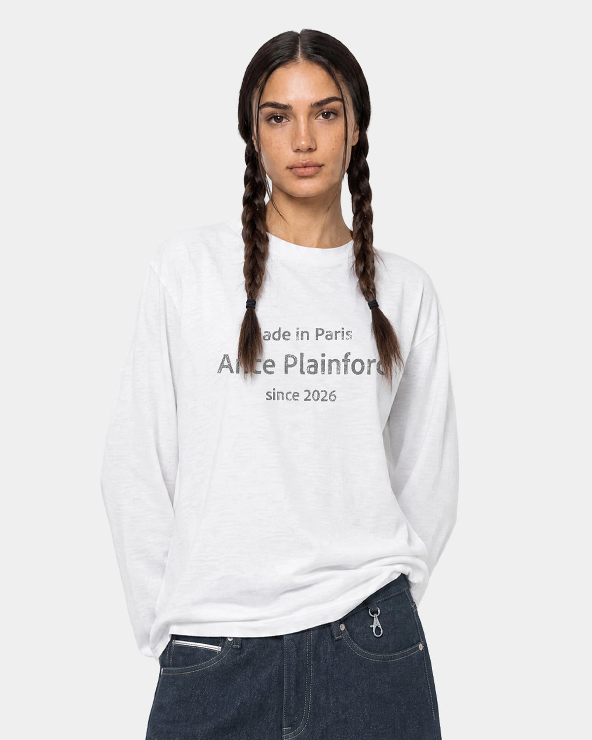 White Destroy Print Longsleeve