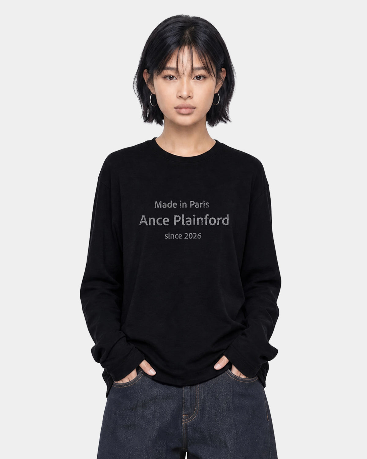 Black Destroy Print Longsleeve